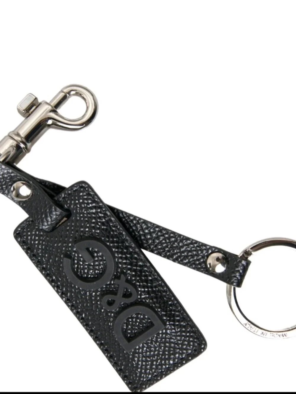 Dolce & Gabbana D&G Black Leather Keychain